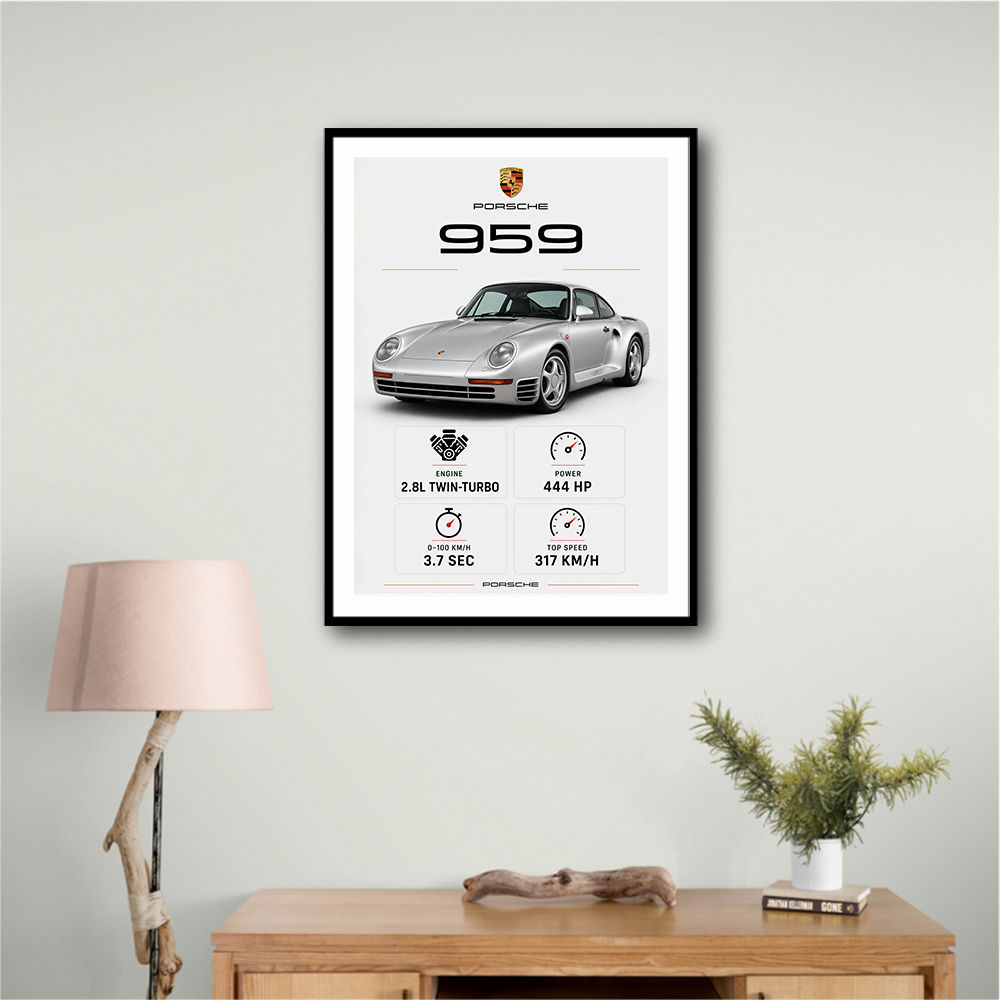 Porsche 959 Sports Car Wall Art