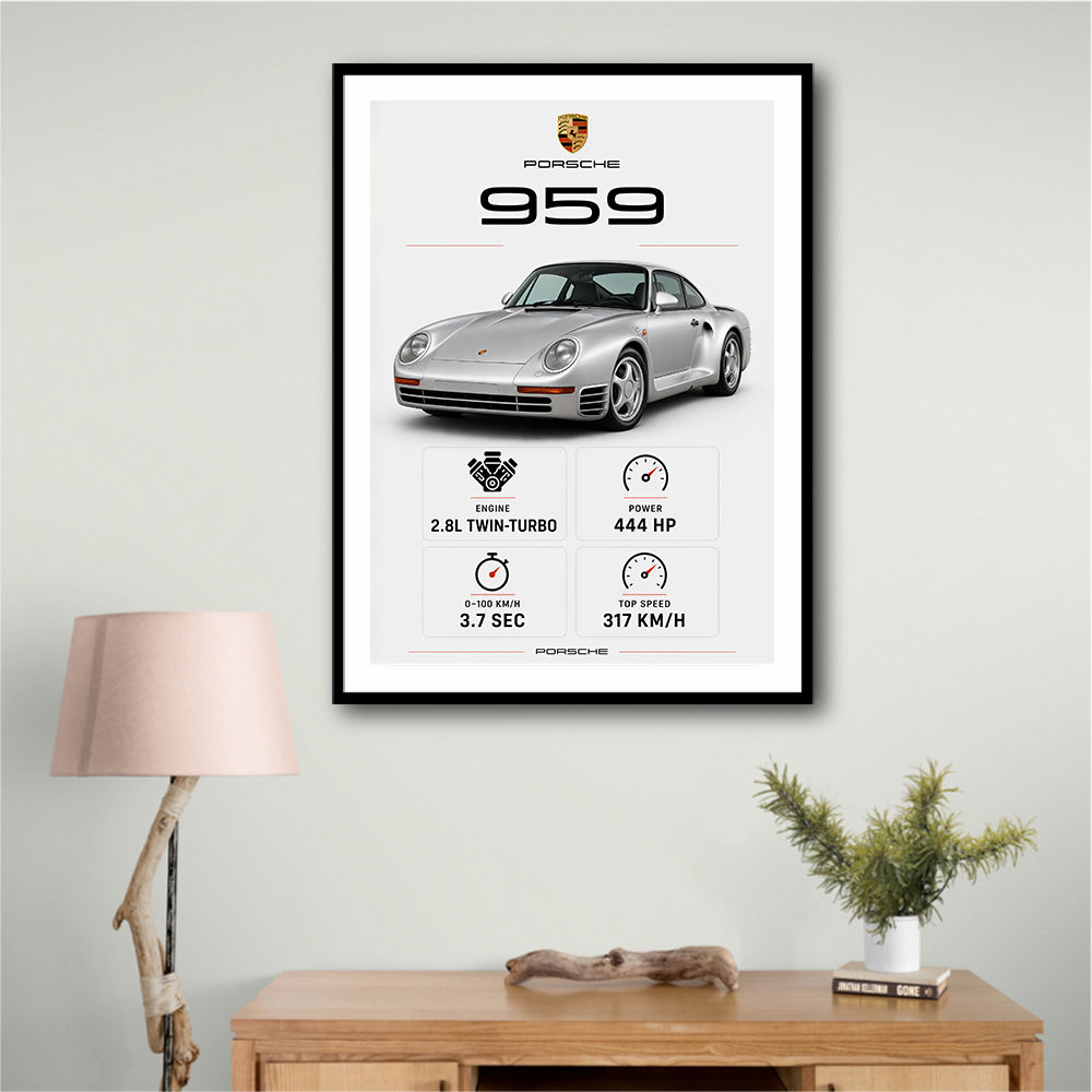 Porsche 959 Sports Car Wall Art
