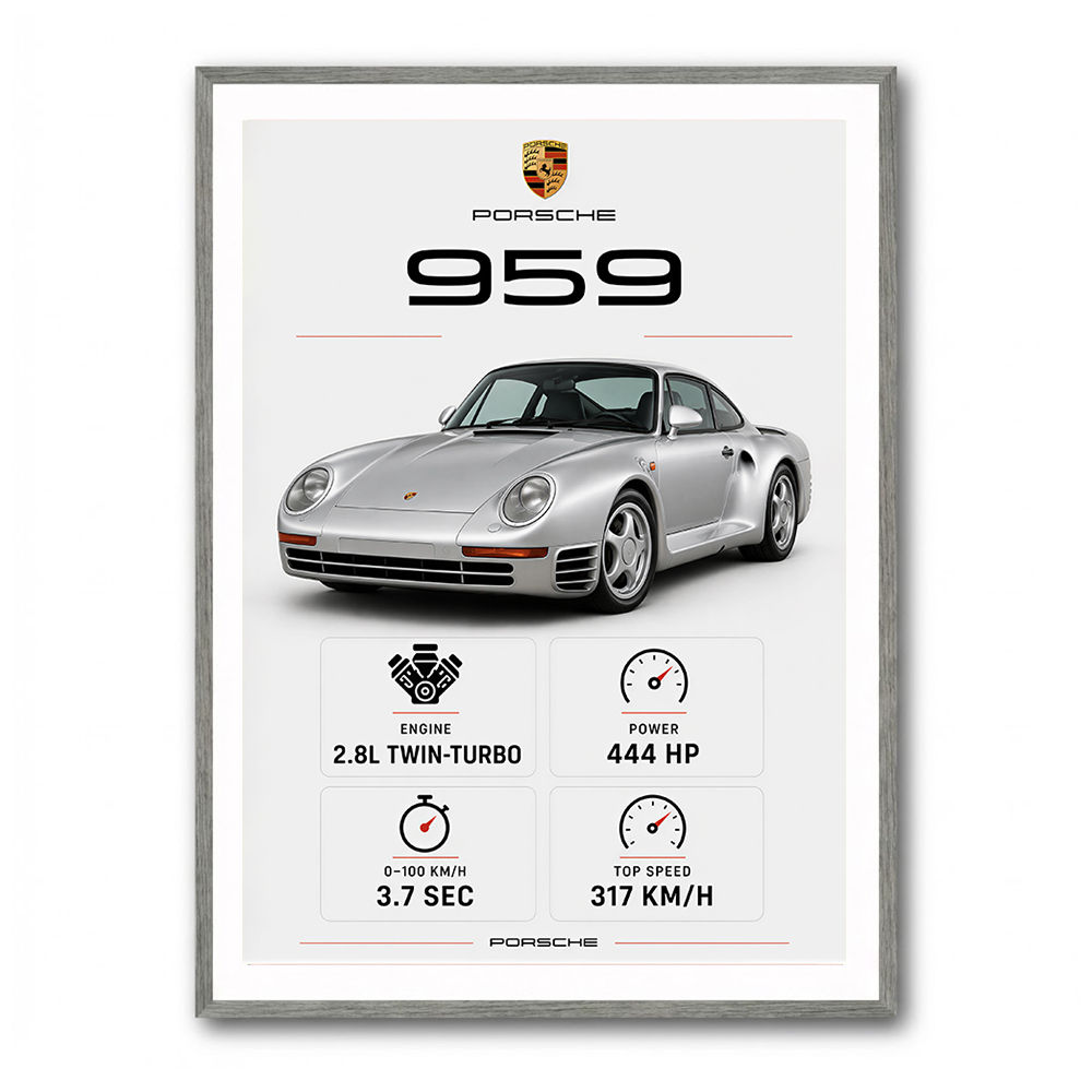 Porsche 959 Sports Car Wall Art