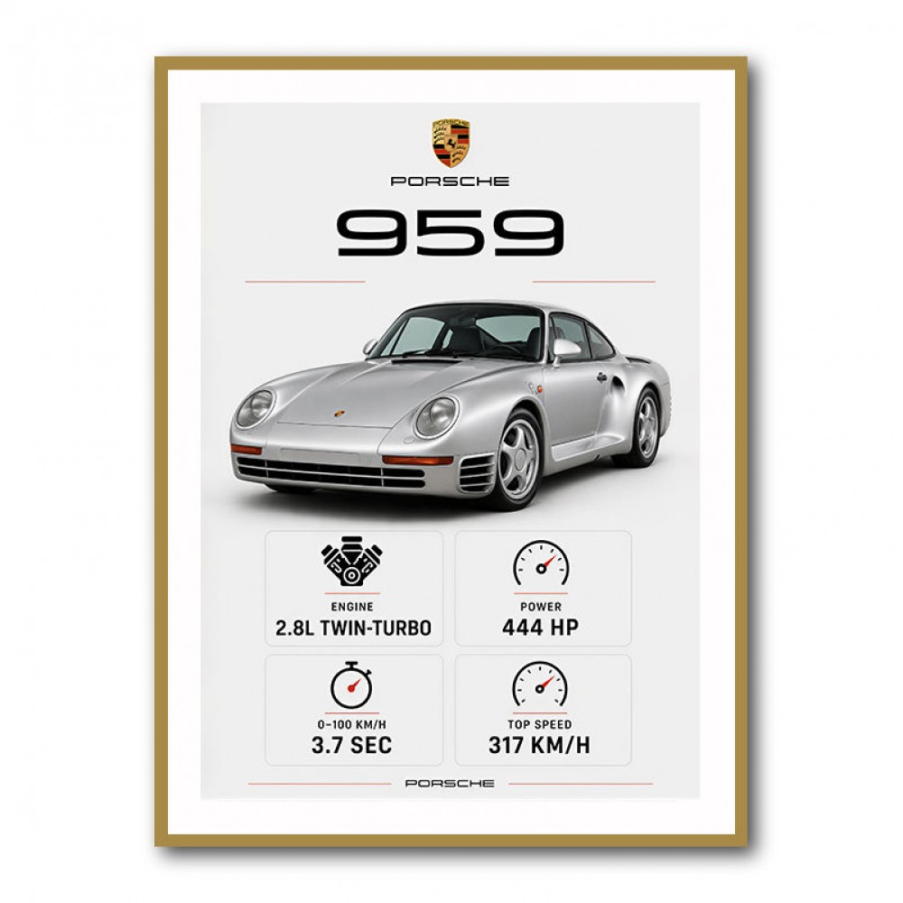 Porsche 959 Sports Car Wall Art