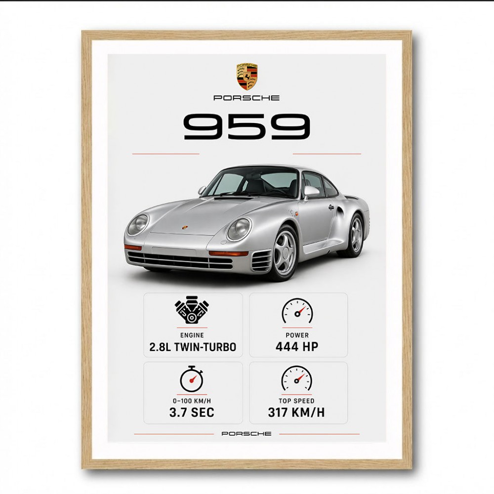 Porsche 959 Sports Car Wall Art