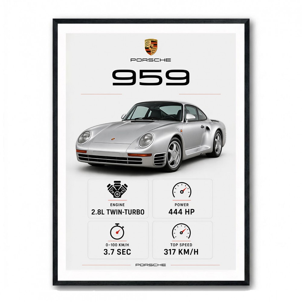 Porsche 959 Sports Car Wall Art