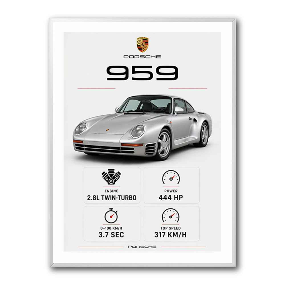 Porsche 959 Sports Car Wall Art