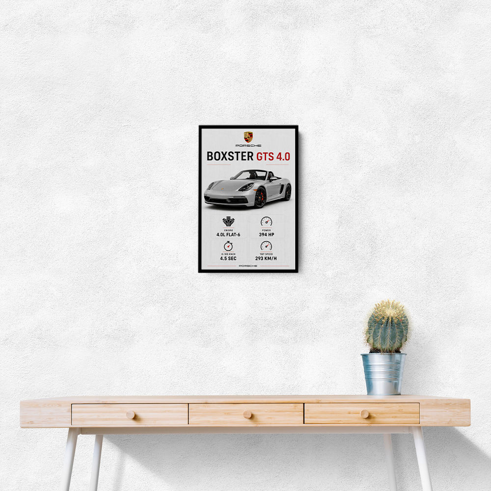 Porsche Boxster GTS 4 Silver Car Wall Art
