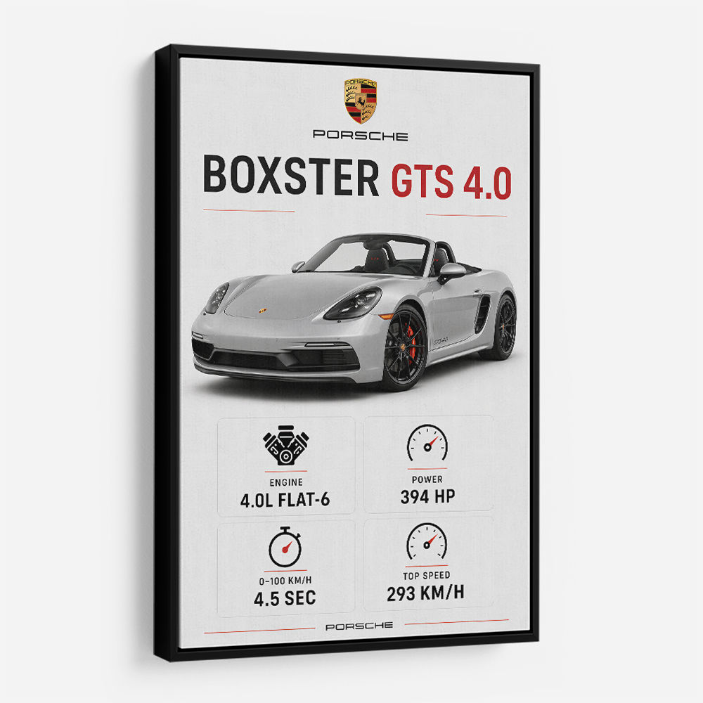 Porsche Boxster GTS 4 Silver Car Wall Art