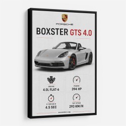 Porsche Boxster GTS 4 Silver Car Wall Art