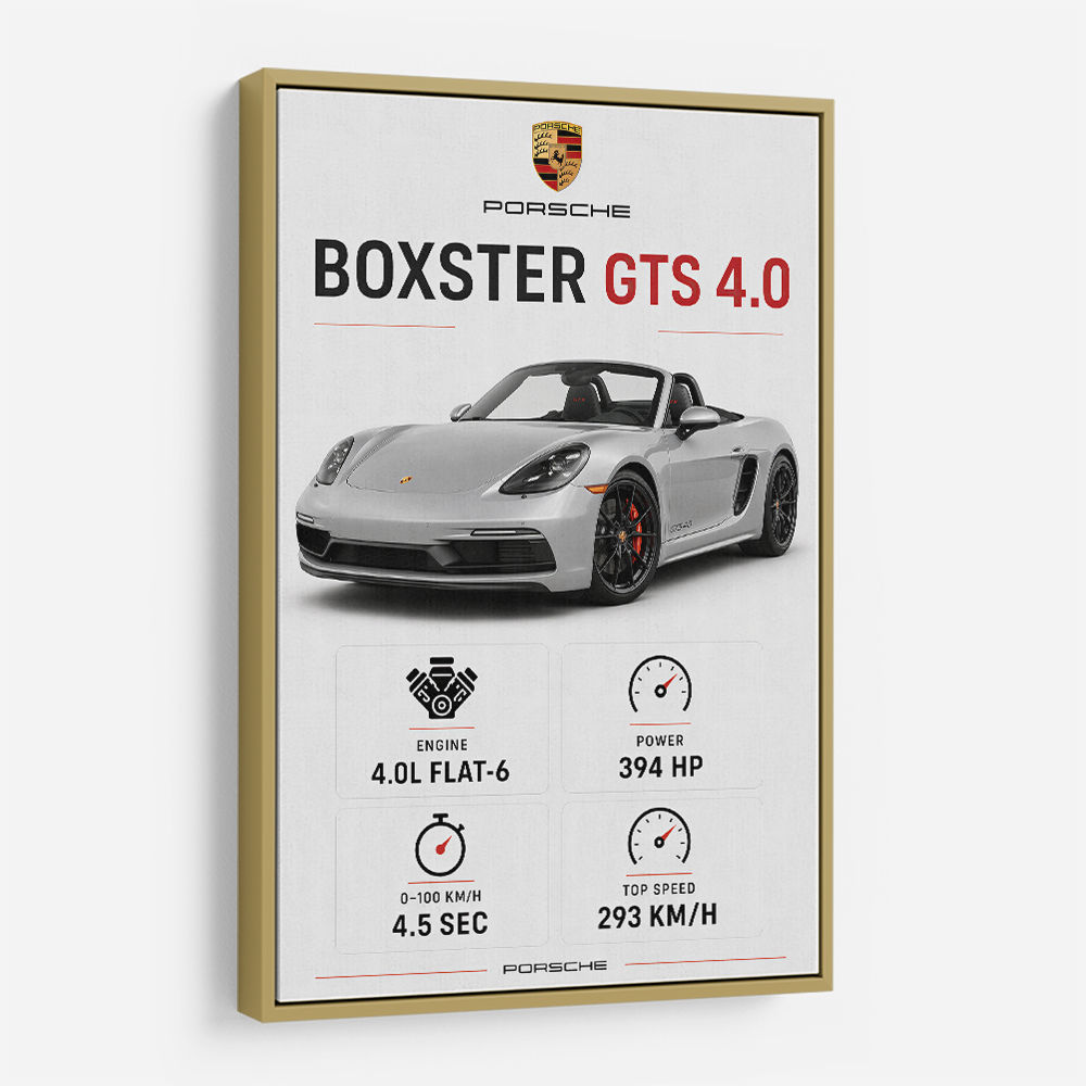 Porsche Boxster GTS 4 Silver Car Wall Art