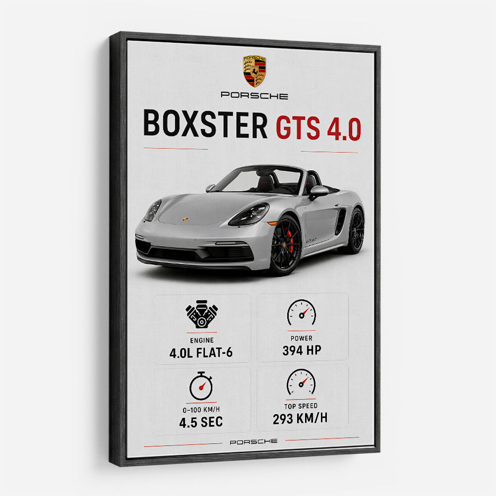 Porsche Boxster GTS 4 Silver Car Wall Art