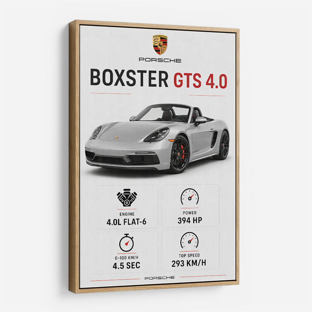 Porsche Boxster GTS 4 Silver Car Wall Art