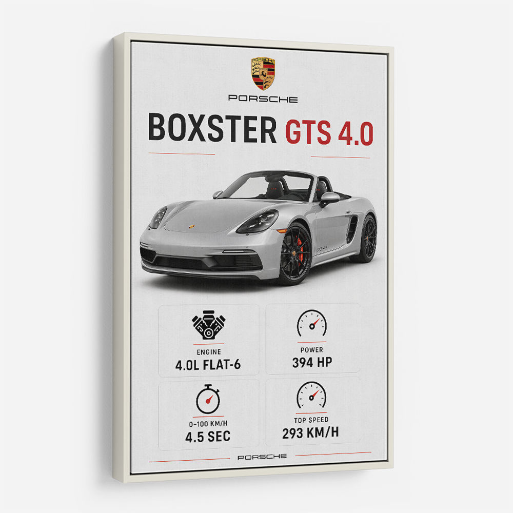 Porsche Boxster GTS 4 Silver Car Wall Art