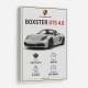 Porsche Boxster GTS 4 Silver Car Wall Art