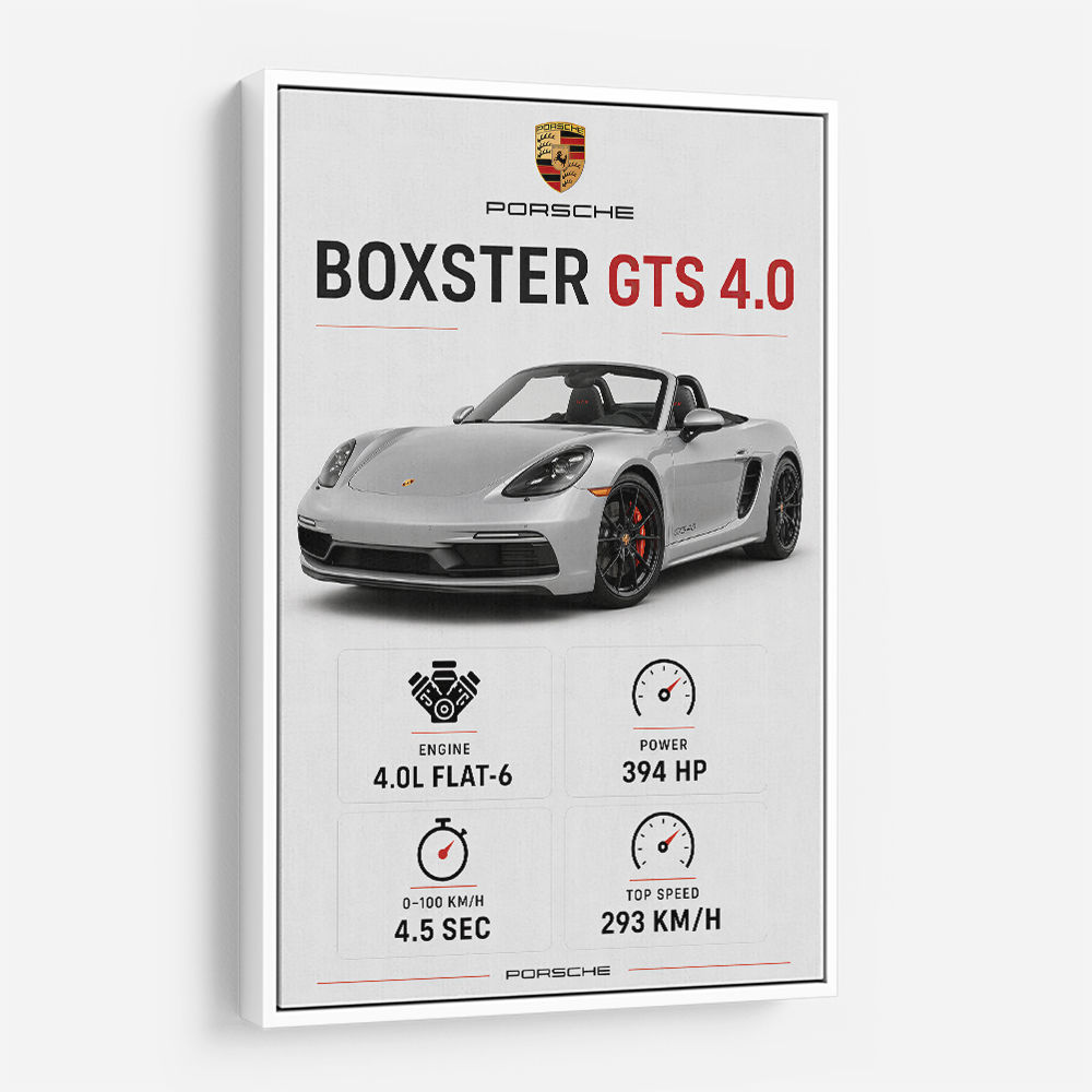 Porsche Boxster GTS 4 Silver Car Wall Art