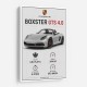 Porsche Boxster GTS 4 Silver Car Wall Art