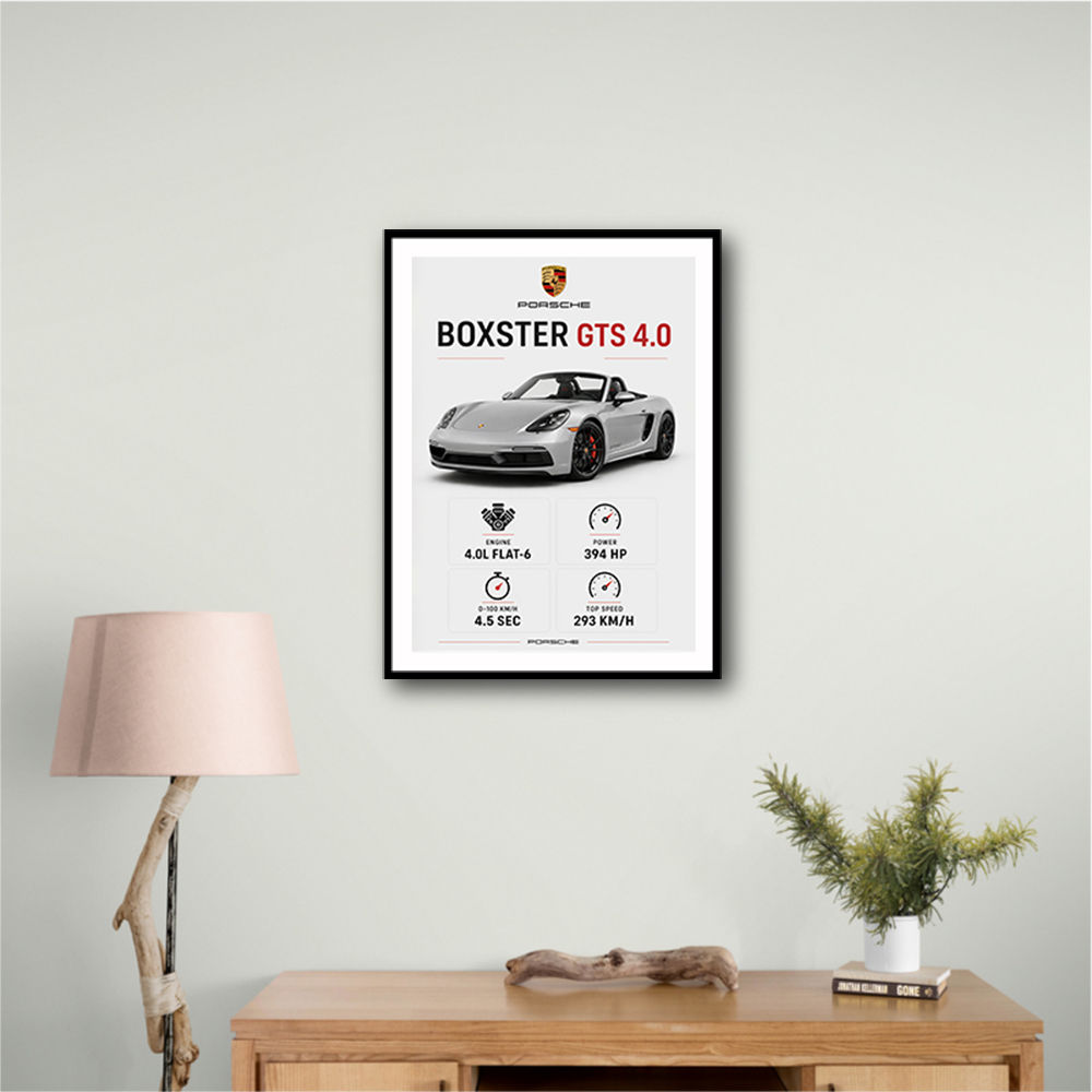 Porsche Boxster GTS 4 Silver Car Wall Art