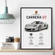 Porsche Carrera GT Silver Specs Art Print