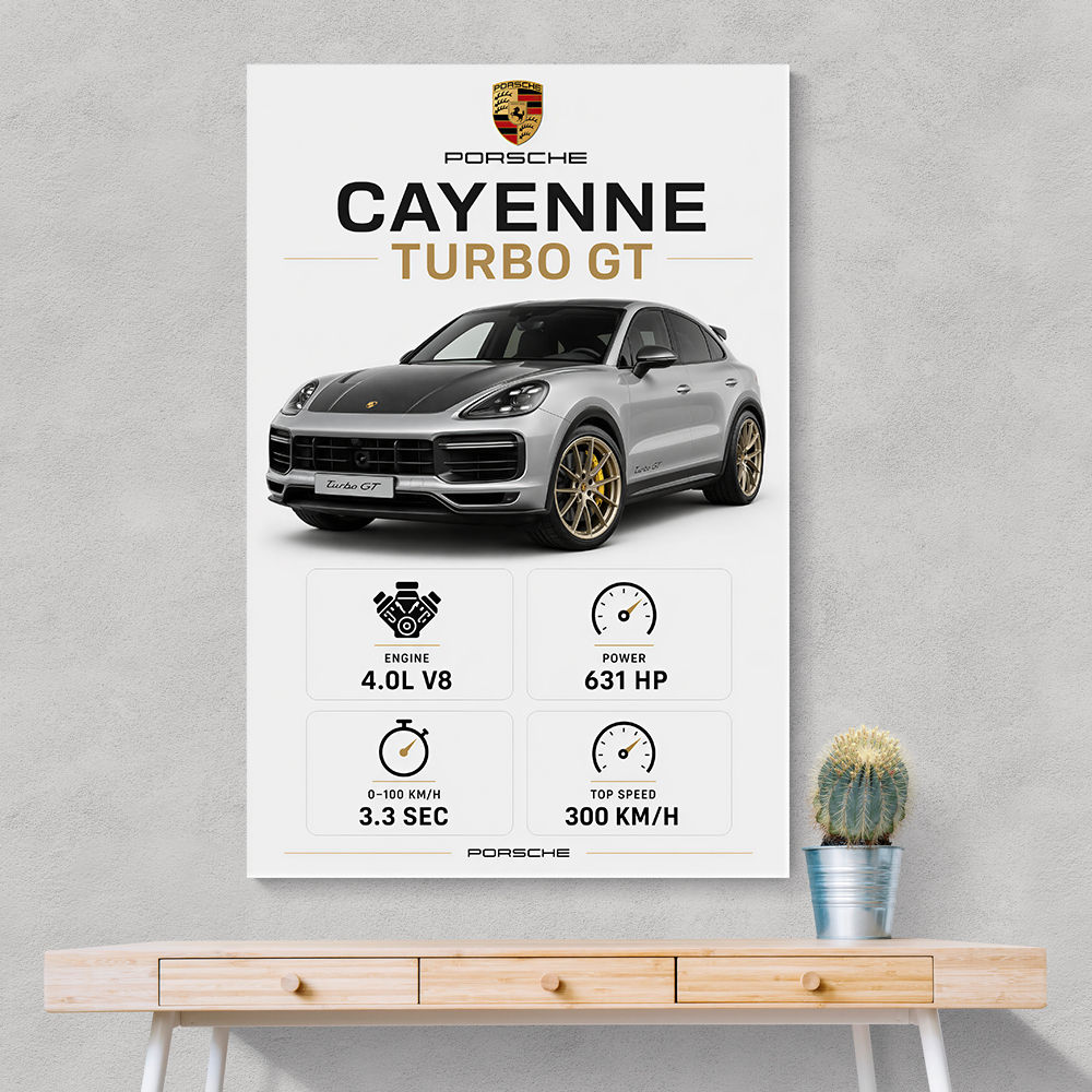 Porsche Cayenne Turbo GT Specs Wall Art