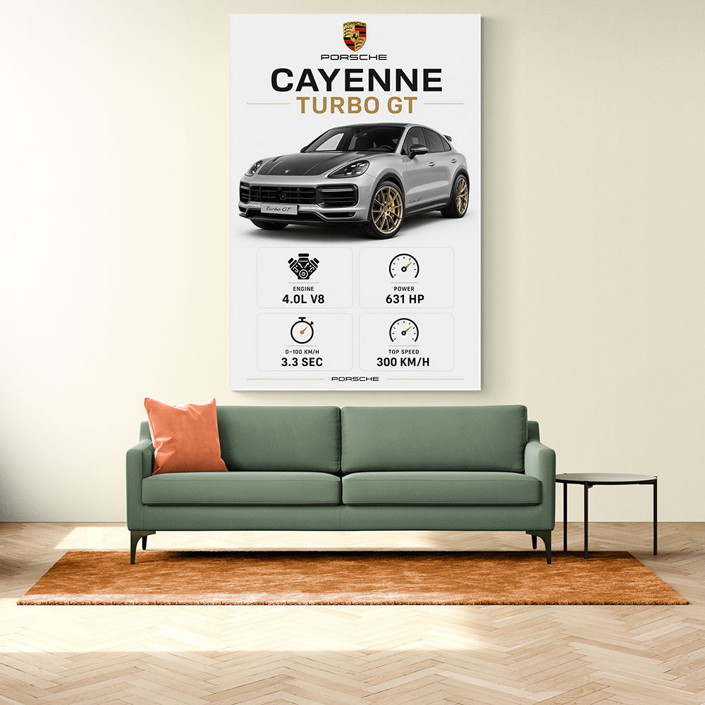 Porsche Cayenne Turbo GT Specs Wall Art