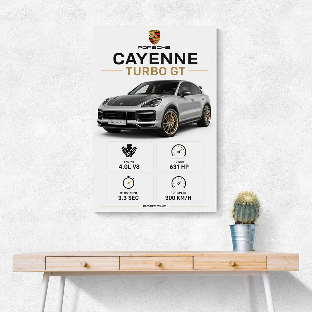 Porsche Cayenne Turbo GT Specs Wall Art