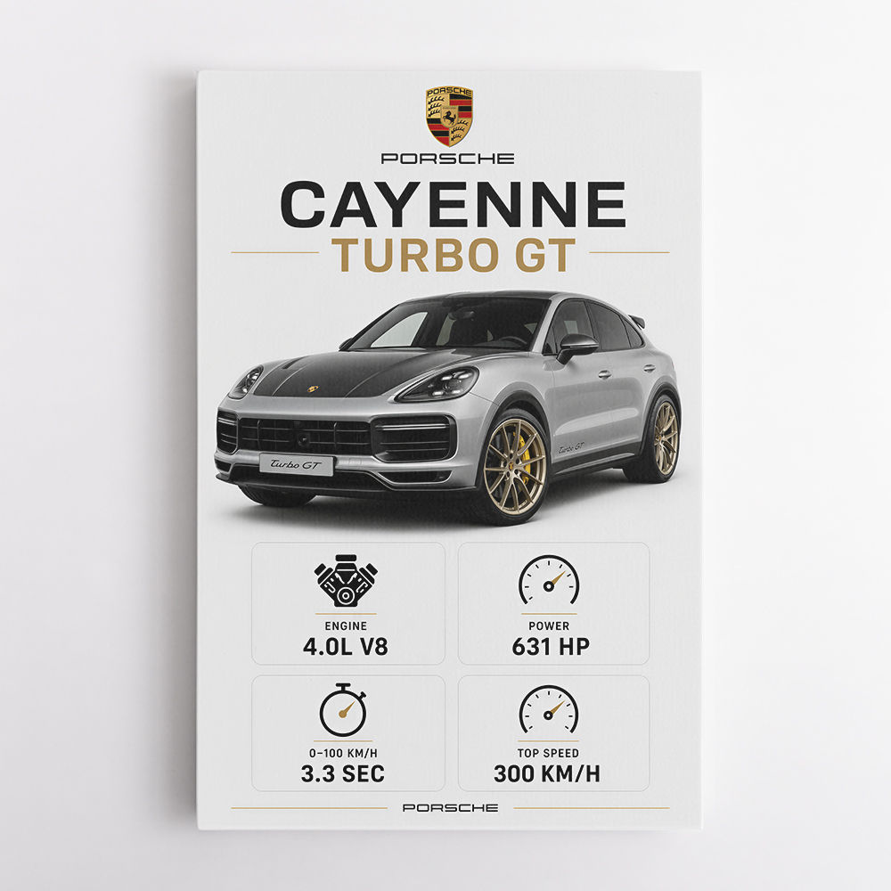 Porsche Cayenne Turbo GT Specs Wall Art