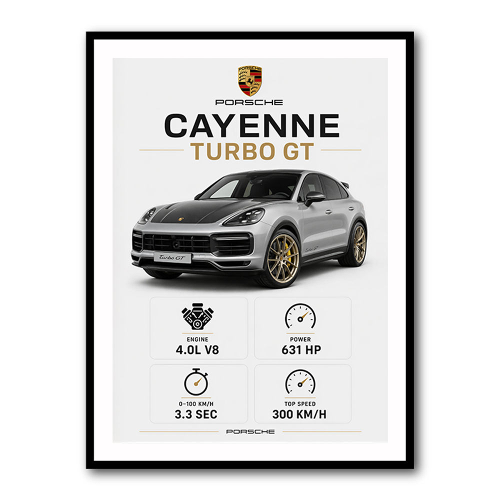 Porsche Cayenne Turbo GT Specs Wall Art