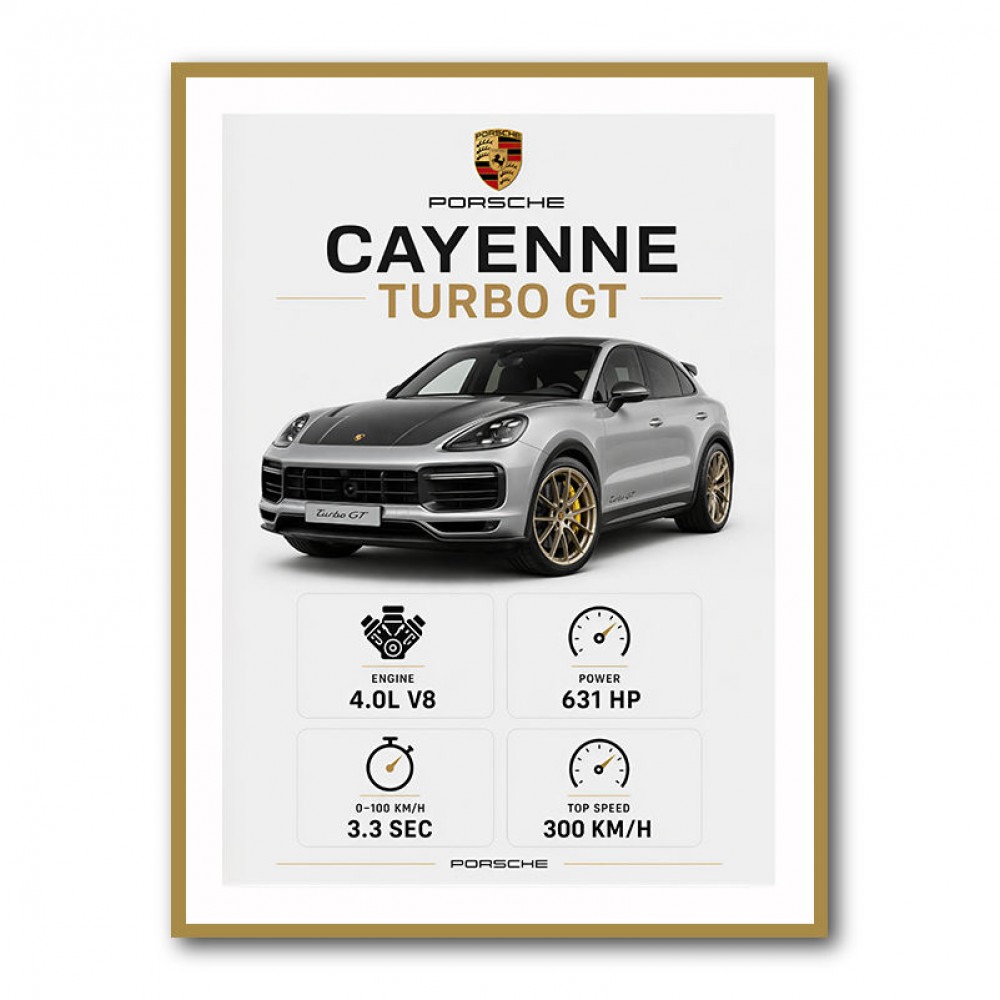 Porsche Cayenne Turbo GT Specs Wall Art