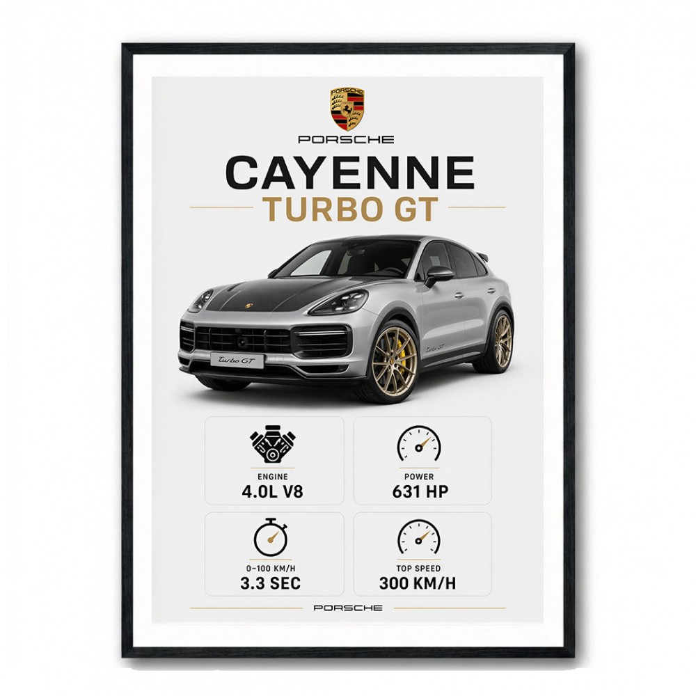 Porsche Cayenne Turbo GT Specs Wall Art