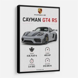 Porsche Cayman GT4 RS Gray Car Art Print