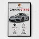 Porsche Cayman GT4 RS Gray Car Art Print