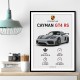Porsche Cayman GT4 RS Gray Car Art Print
