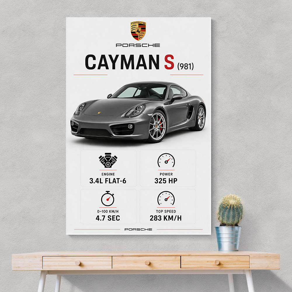 Porsche Cayman S Sports Car Wall Art