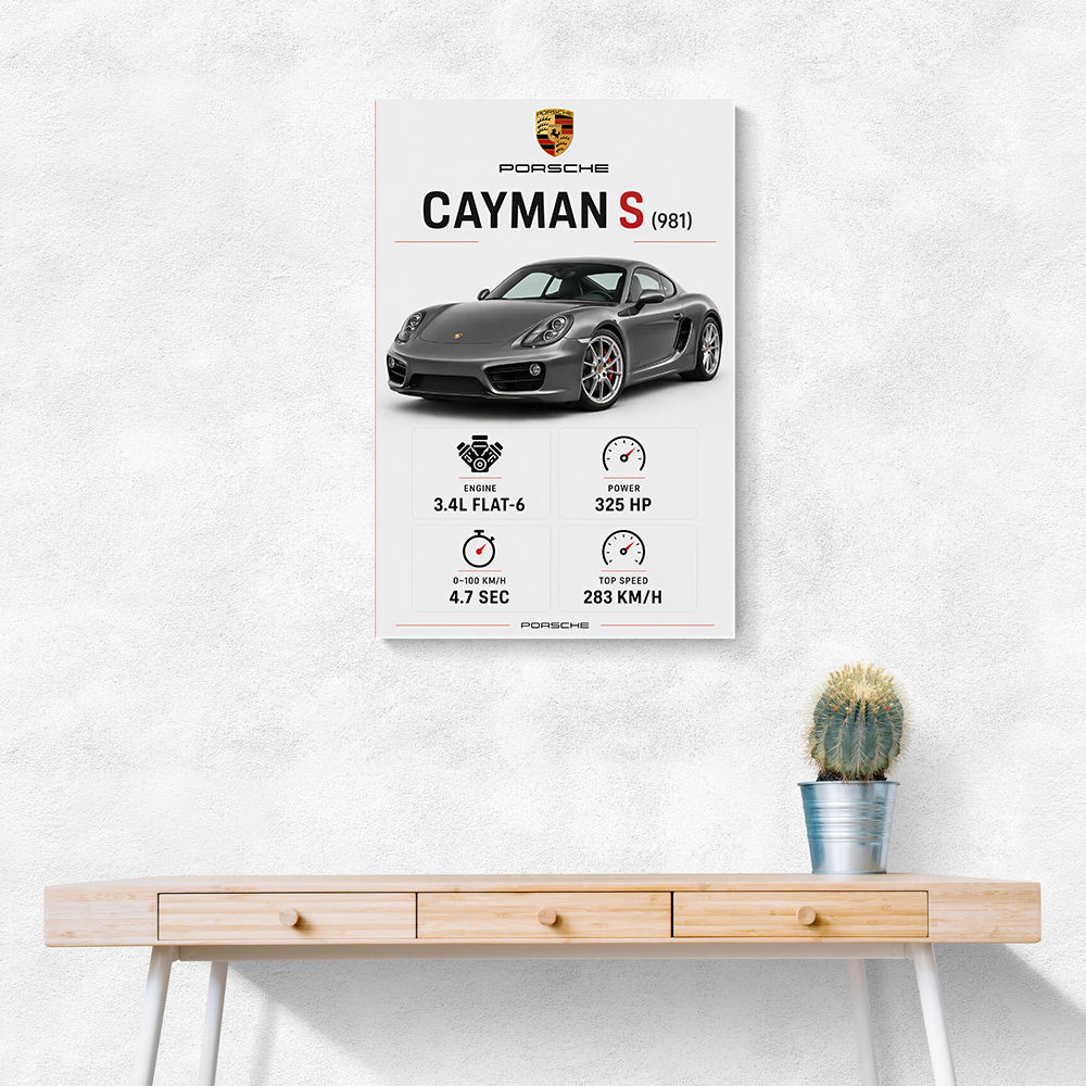 Porsche Cayman S Sports Car Wall Art