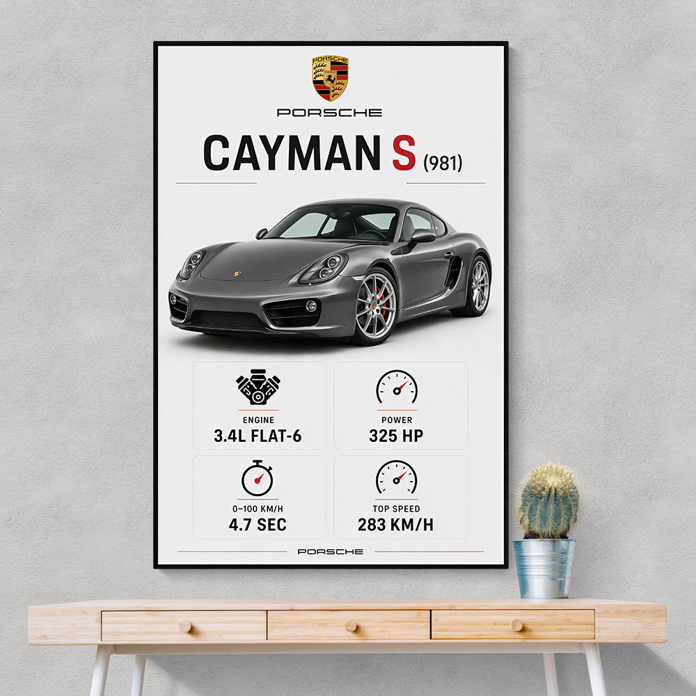Porsche Cayman S Sports Car Wall Art