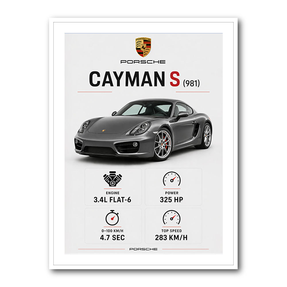Porsche Cayman S Sports Car Wall Art