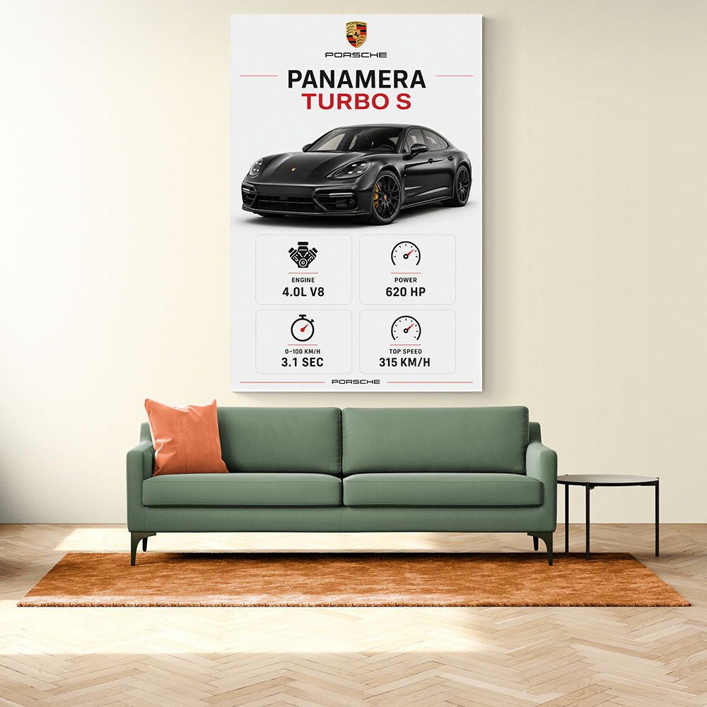 Porsche Panamera Turbo S Black Car Art Print