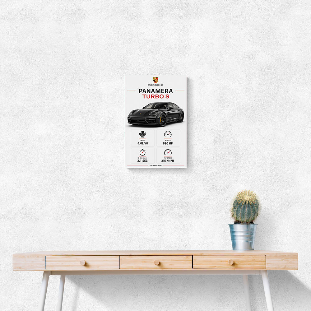 Porsche Panamera Turbo S Black Car Art Print