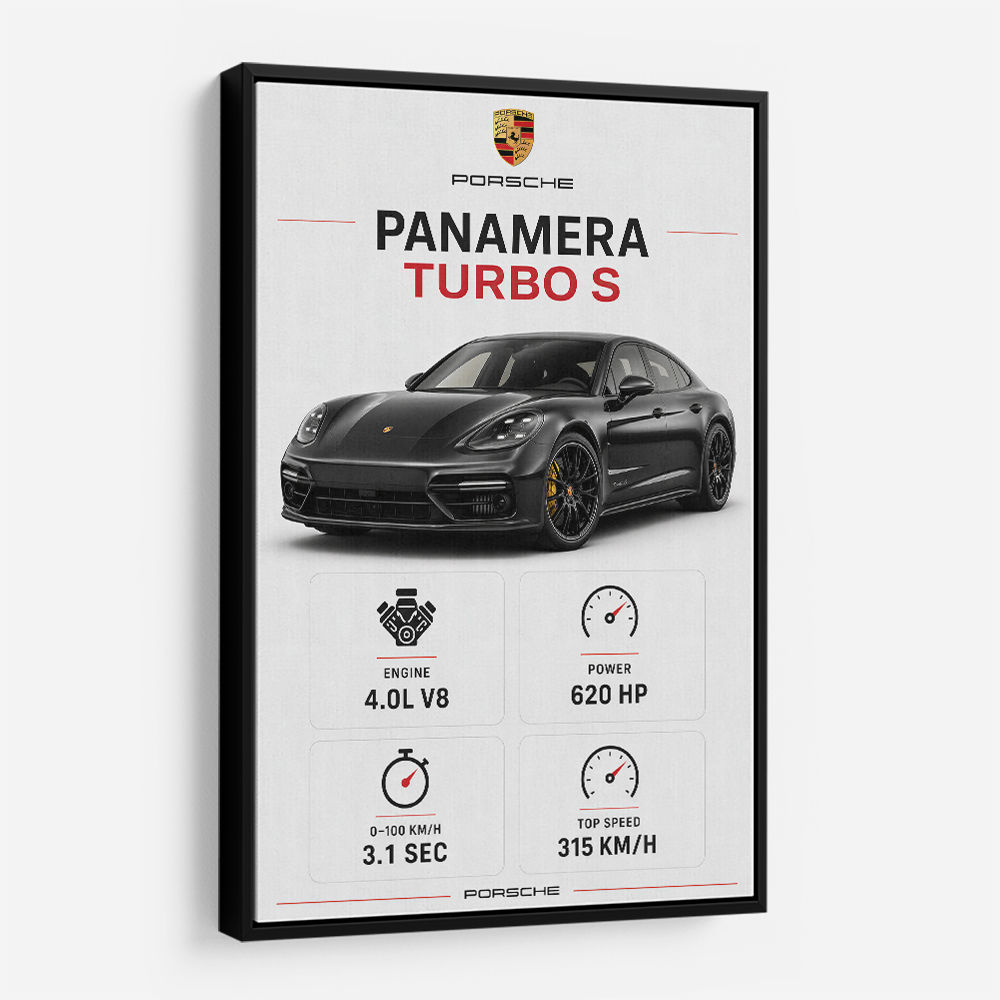 Porsche Panamera Turbo S Black Car Art Print
