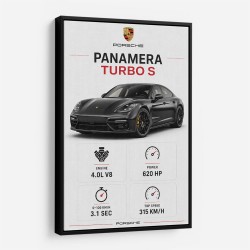 Porsche Panamera Turbo S Black Car Art Print