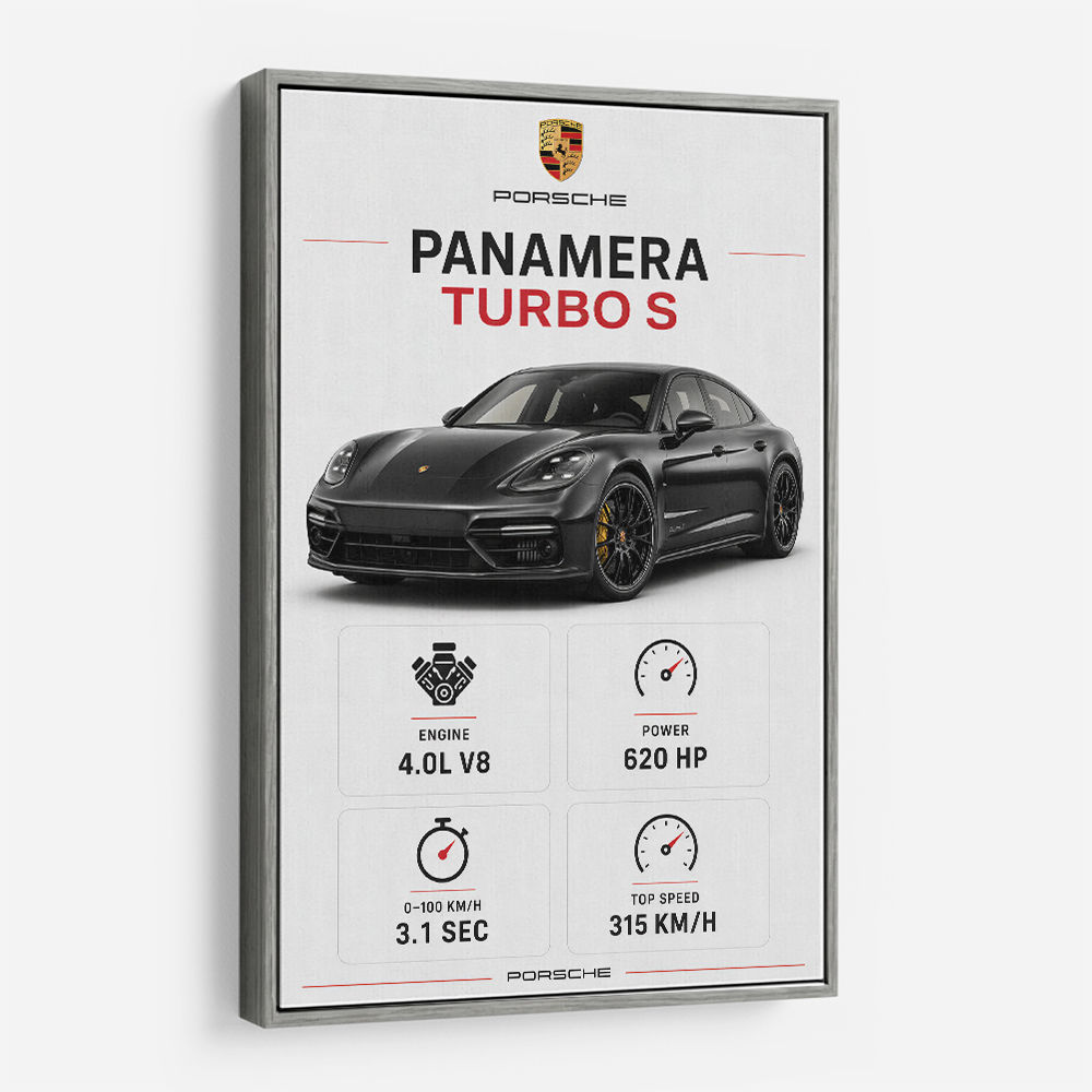 Porsche Panamera Turbo S Black Car Art Print