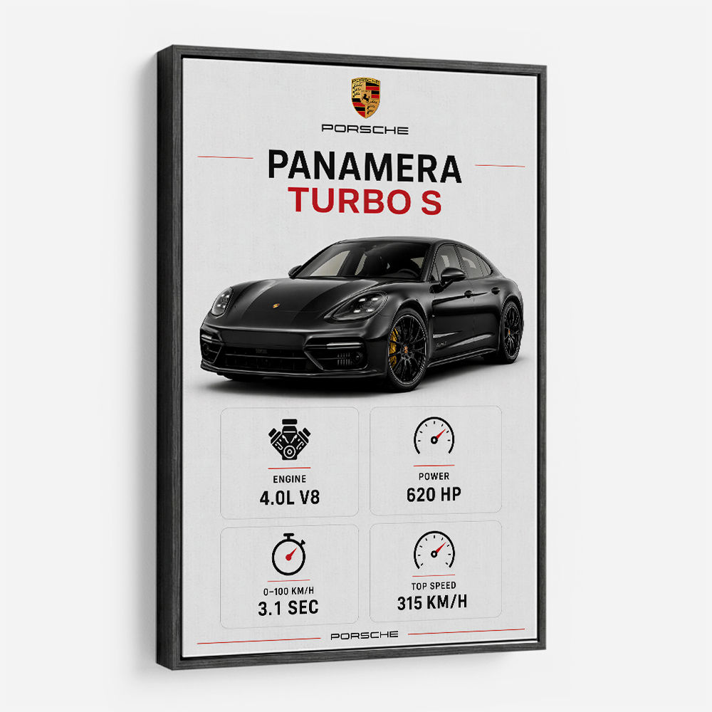 Porsche Panamera Turbo S Black Car Art Print