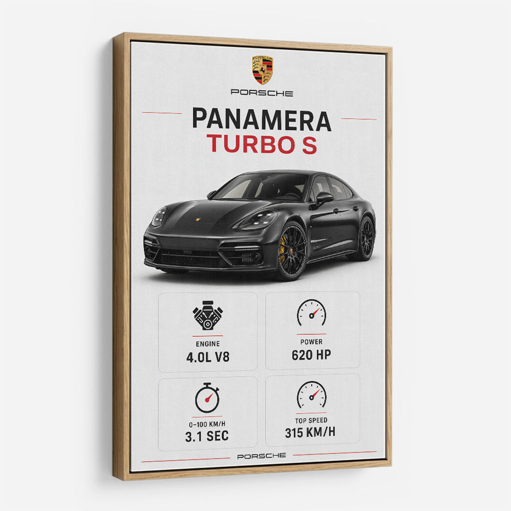 Porsche Panamera Turbo S Black Car Art Print