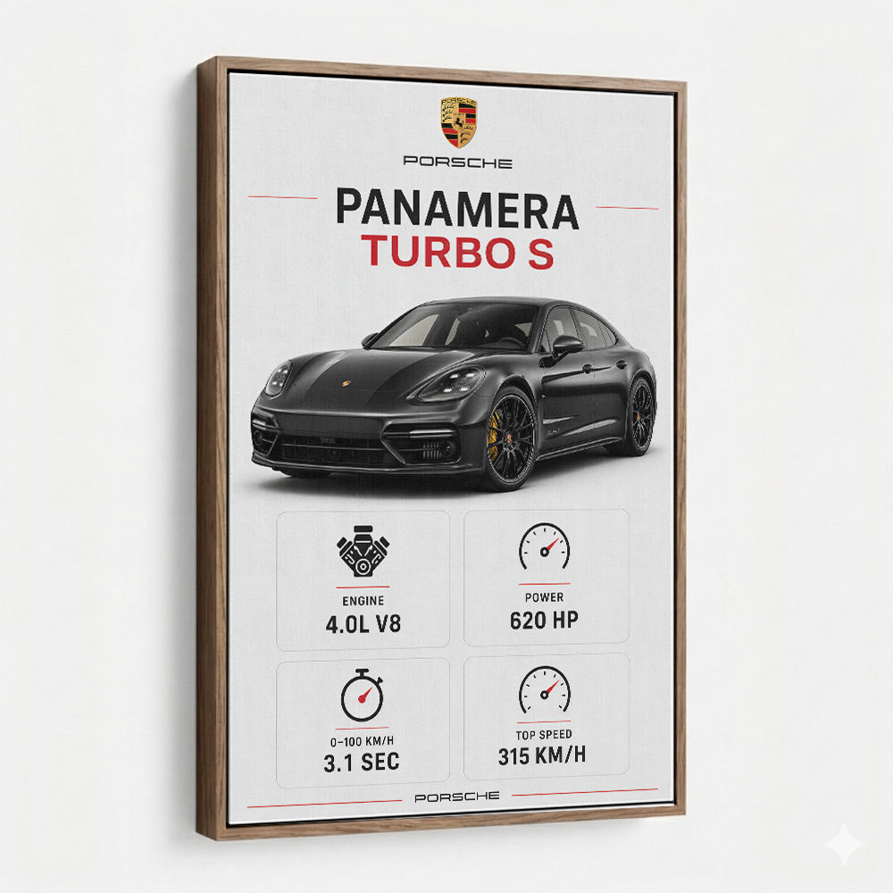 Porsche Panamera Turbo S Black Car Art Print