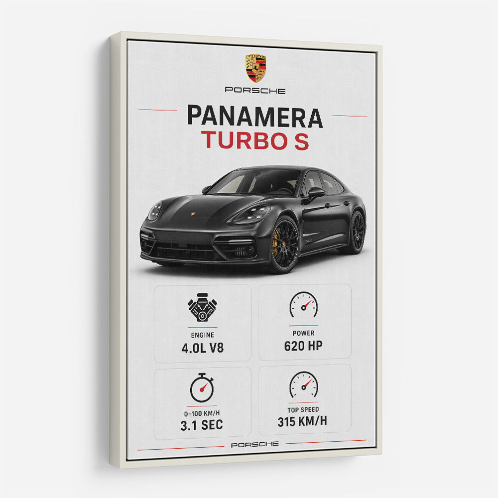 Porsche Panamera Turbo S Black Car Art Print