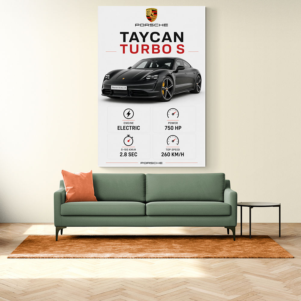 Porsche Taycan Turbo S Car Wall Art