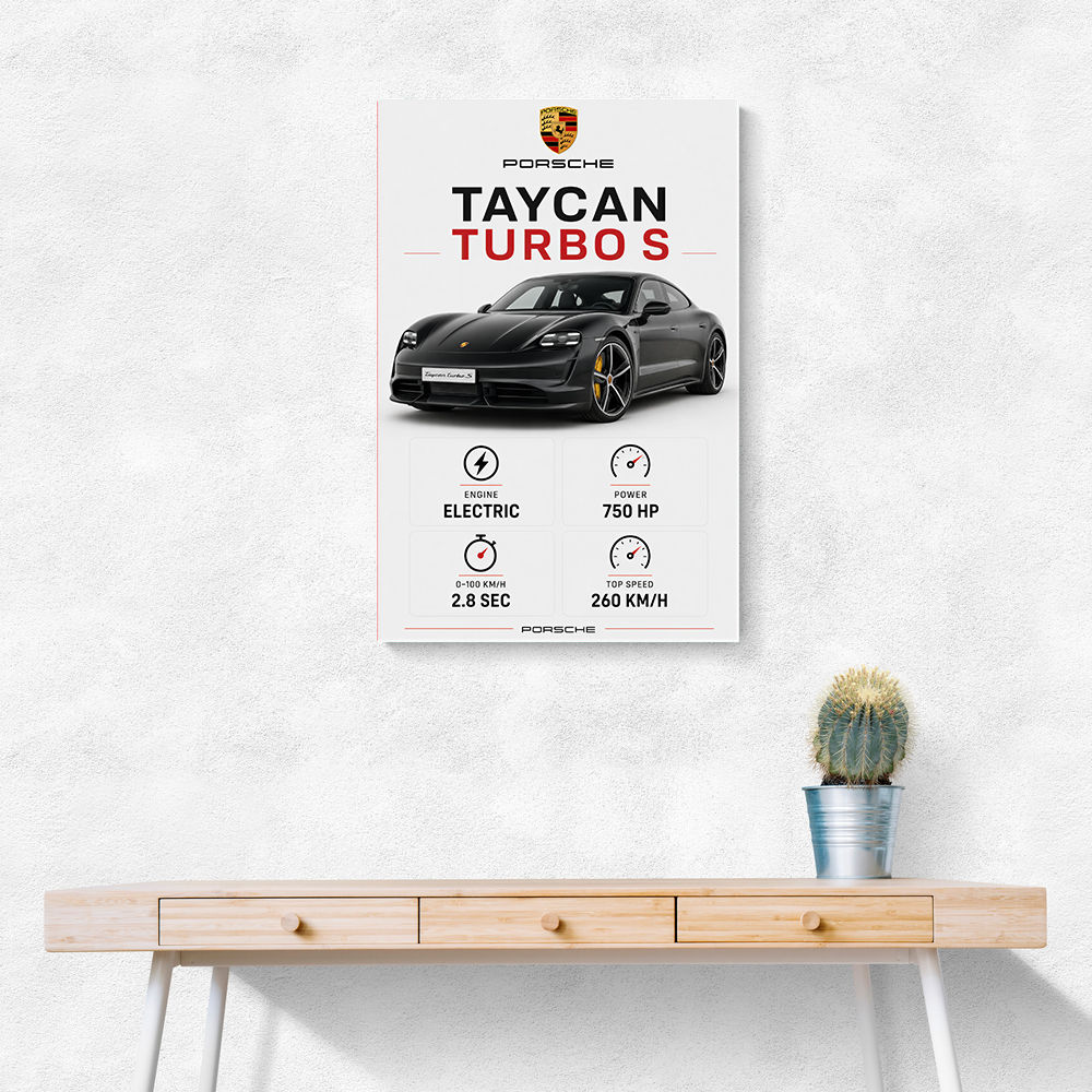 Porsche Taycan Turbo S Car Wall Art