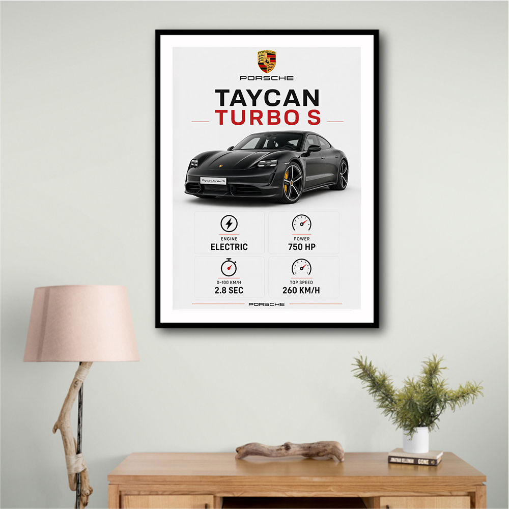 Porsche Taycan Turbo S Car Wall Art