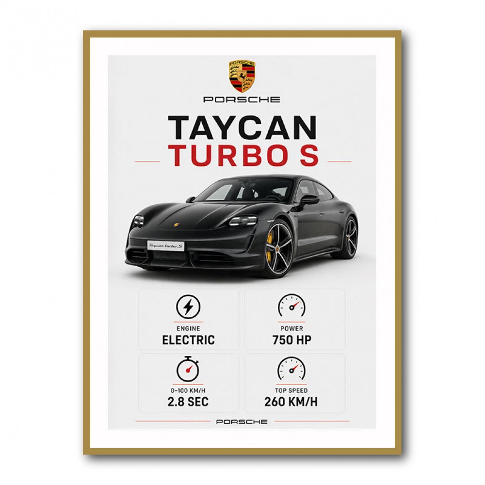 Porsche Taycan Turbo S Car Wall Art