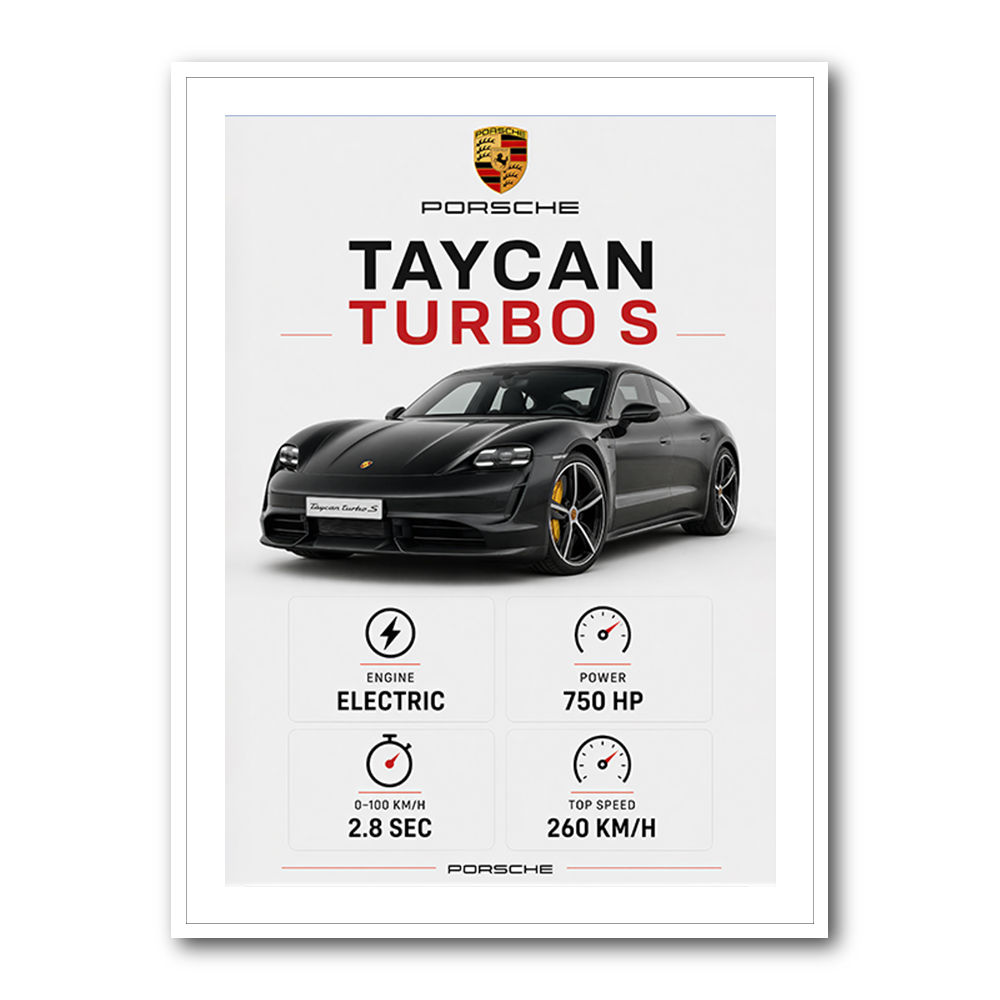 Porsche Taycan Turbo S Car Wall Art