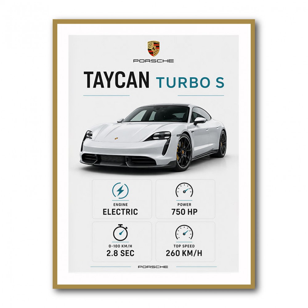 Porsche Taycan Turbo S Car Wall Art