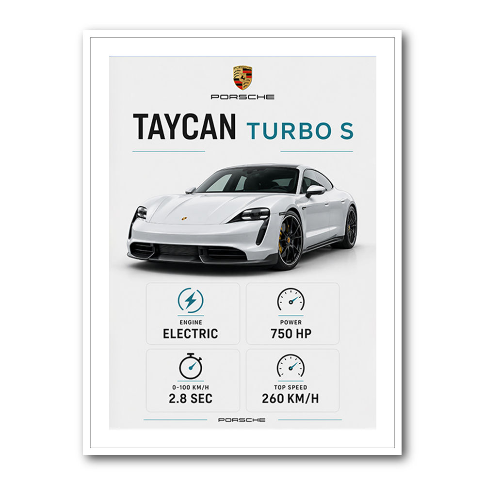 Porsche Taycan Turbo S Car Wall Art