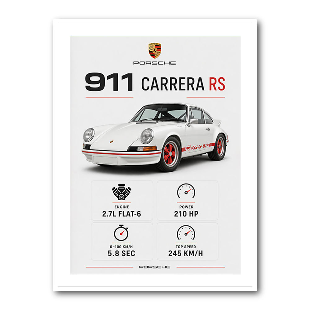 Porsche 911 Carrera RS Car Art Print